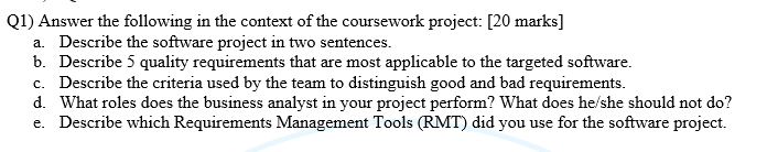 Solved Q1) Answer the following in the context of the | Chegg.com