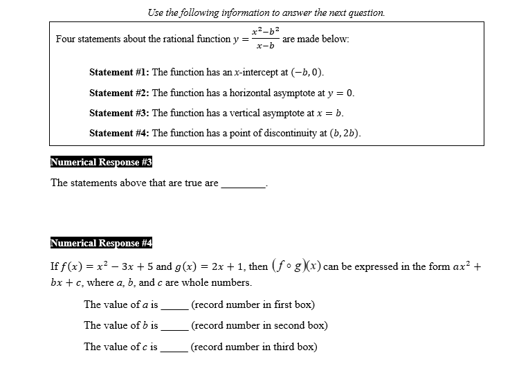 Solved Use the following information to answer the next | Chegg.com