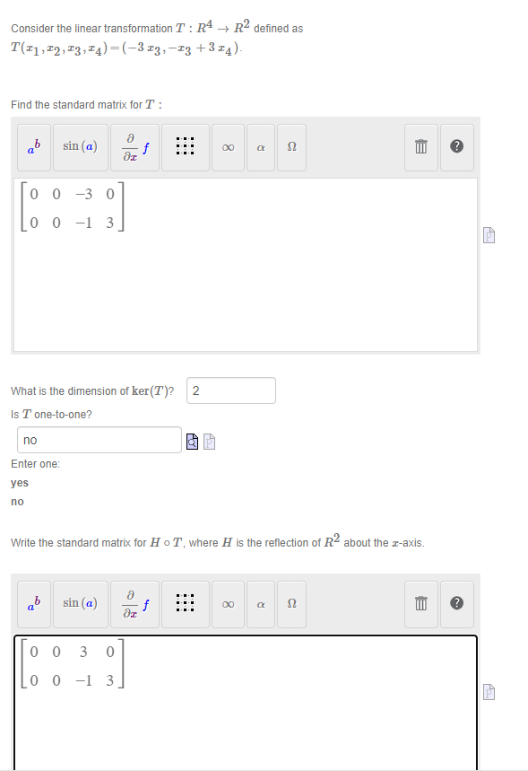 Solved Consider the linear transformation T: R4 + R2 defined | Chegg.com