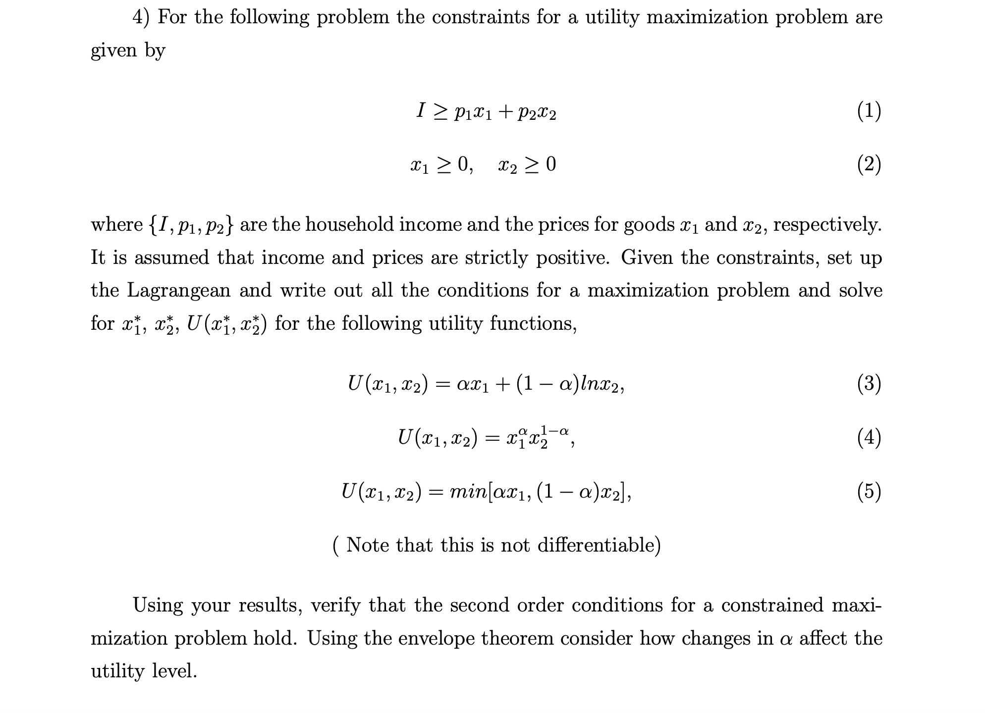 Solved 4) For The Following Problem The Constraints For A | Chegg.com