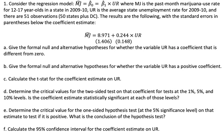 Solved 1 Consider The Regression Model M Sso Ss X U Chegg Com