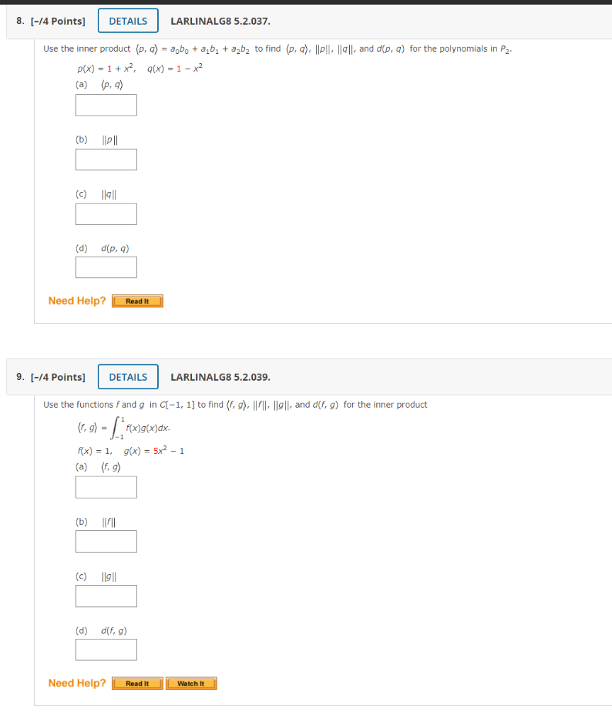 Solved 8. [-/4 Points] DETAILS LARLINALG8 5.2.037. Use The | Chegg.com