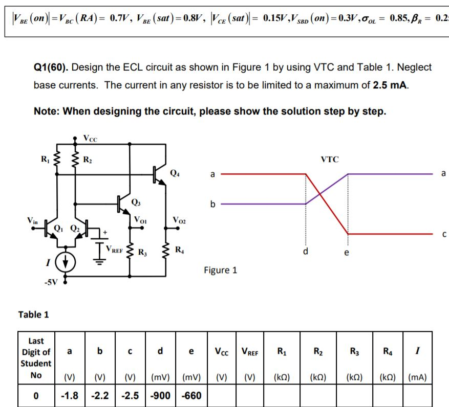 BE (on) =V&C (RA) = 0.7V, VBE (sat) = 0.8V, \VCE | Chegg.com