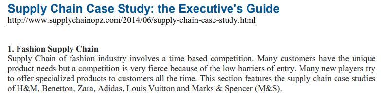 Solved Supply Chain Case Study: the Executive's Guide