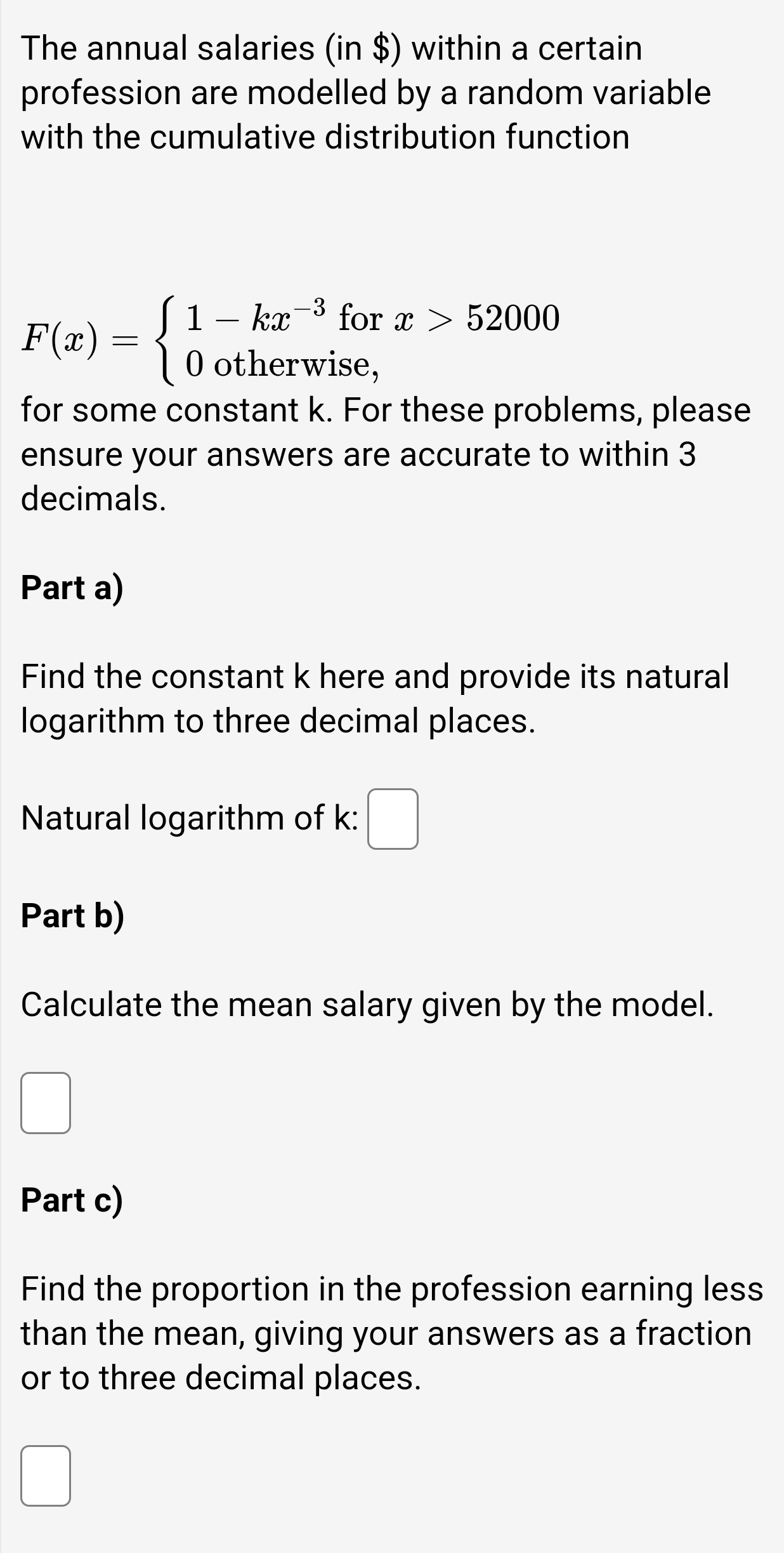 Solved The annual salaries (in $ ) within a certain | Chegg.com