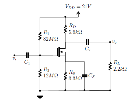 Solved The input voltage of the DE-MOSFET amplifier circuit | Chegg.com