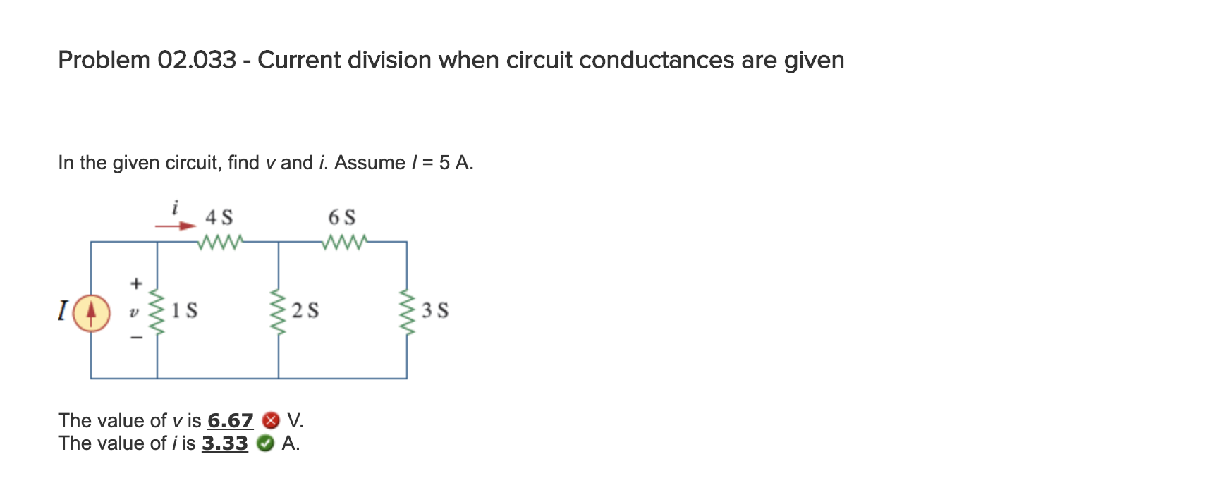 Solved Problem 02.033 - Current division when circuit | Chegg.com