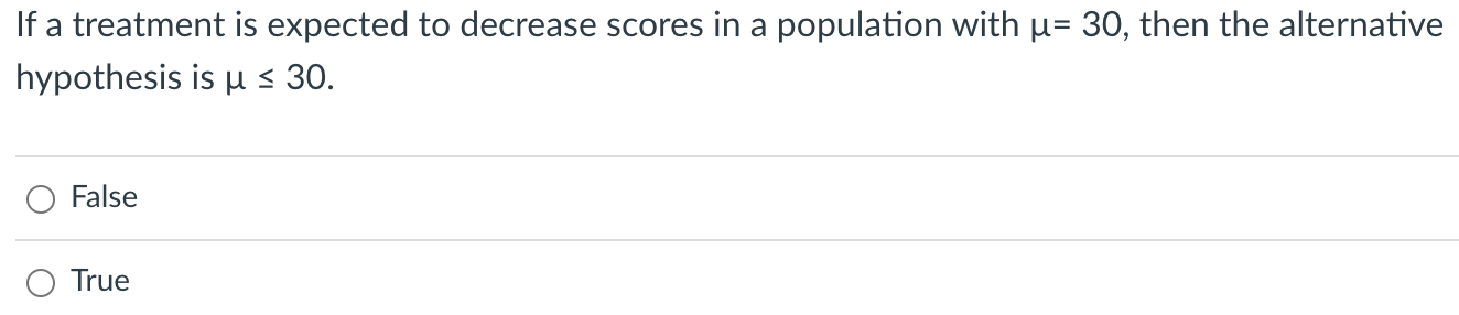 Solved If a treatment is expected to decrease scores in a | Chegg.com