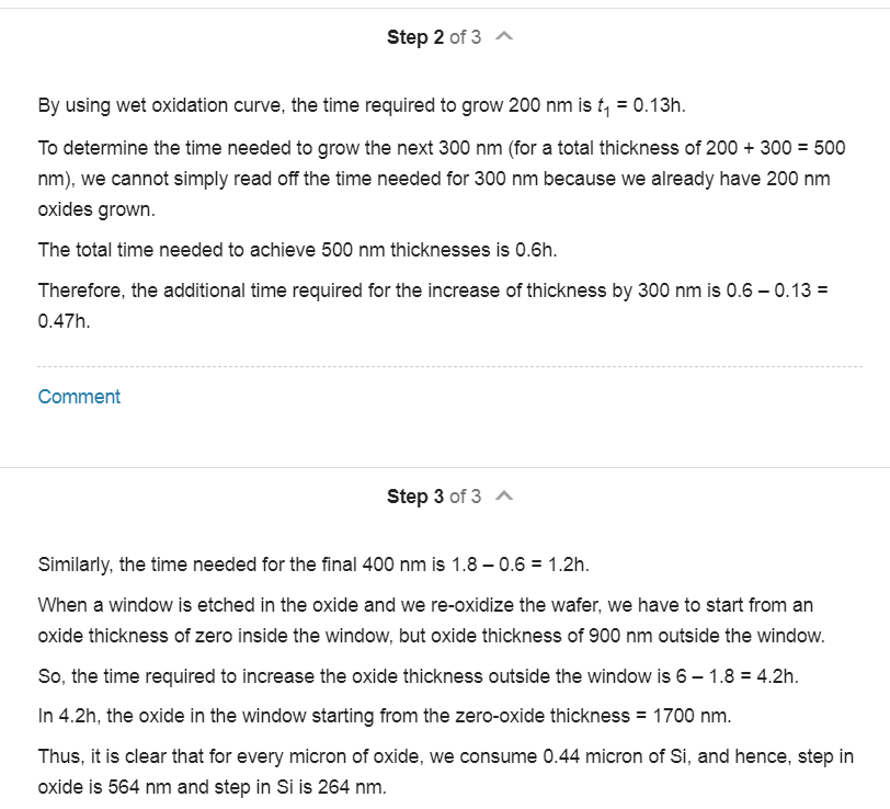 Solved 5 1 a 900 nm oxide is grown on 100 si in wet oxygen chegg
