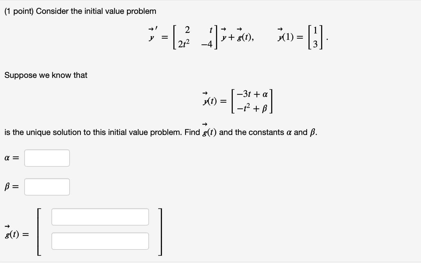 Solved (1 Point) Consider The Initial Value Problem == [22 | Chegg.com