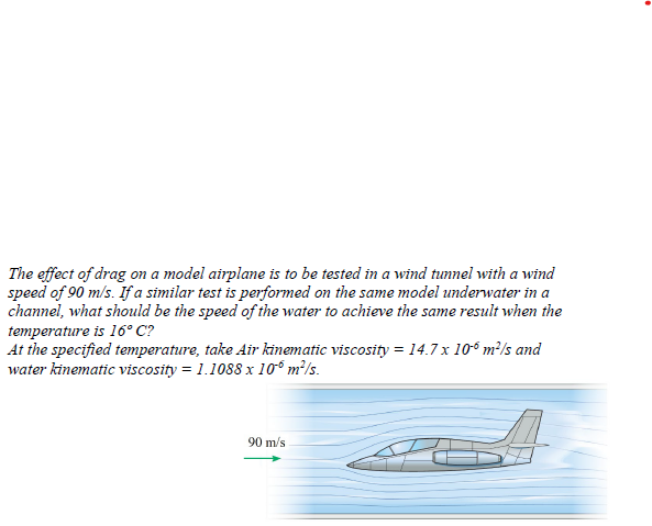 The effect of drag on a model airplane is to be tested in a wind tunnel with a wind speed of \( 90 \mathrm{~m} / \mathrm{s} \