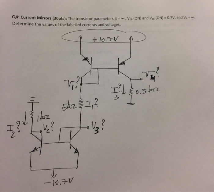 Solved The transistor parameters beta = infinity, V_EB (ON)