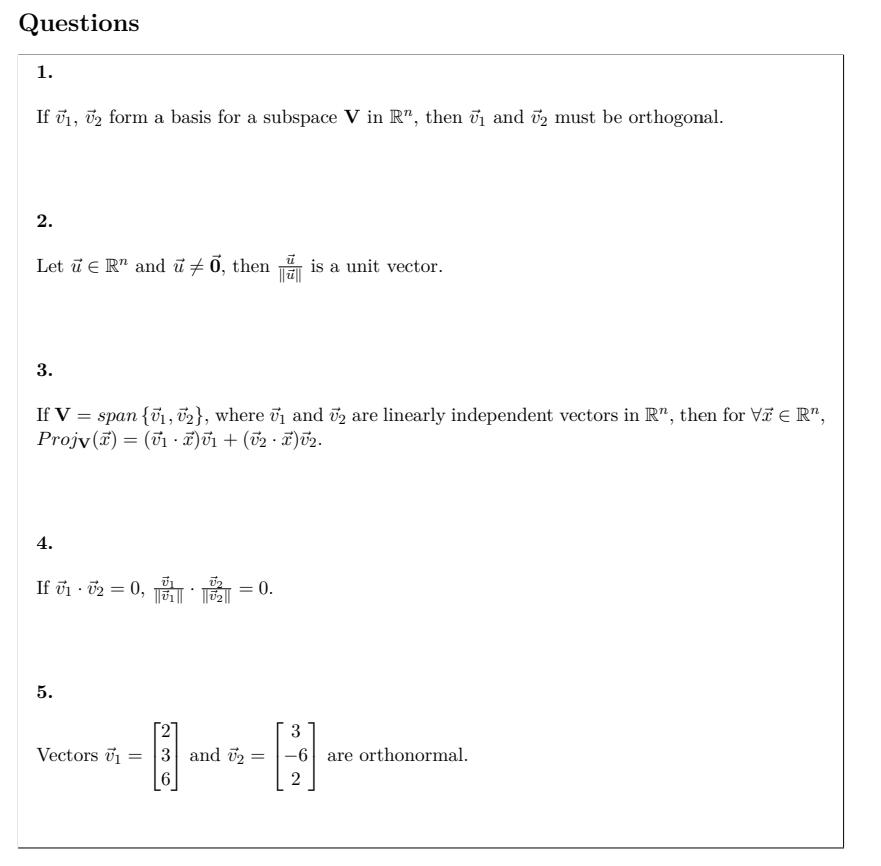 Solved If v1,v2 form a basis for a subspace V in Rn, then v1