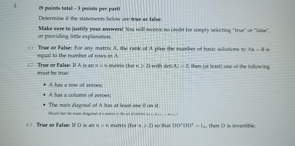 Solved 4. (9 points total - 3 points per part) Determine if | Chegg.com