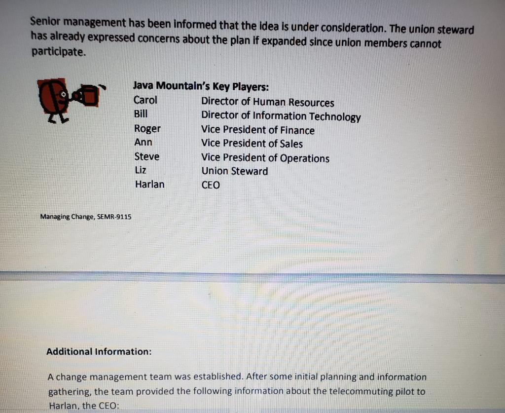 Solved Java Mountain Coffee Case Study and Assignment | Chegg.com
