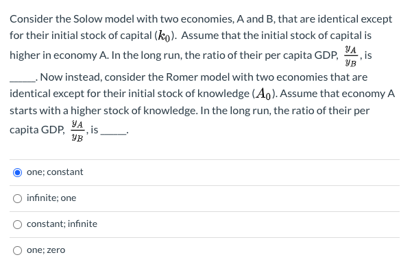 Solved ув Consider the Solow model with two economies, A and | Chegg.com