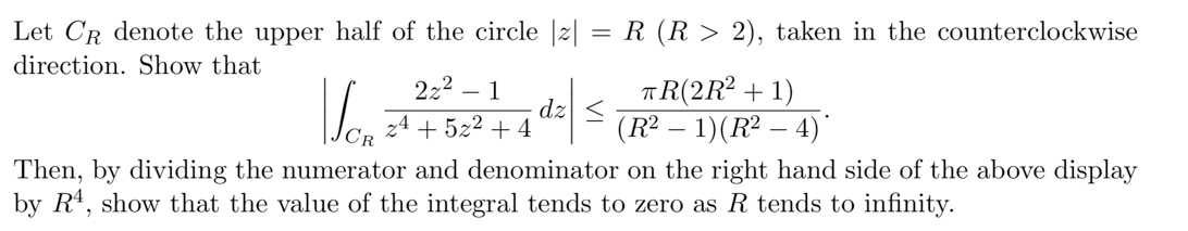 Solved Let Cr denote the upper half of the circle [2] = R (R | Chegg.com