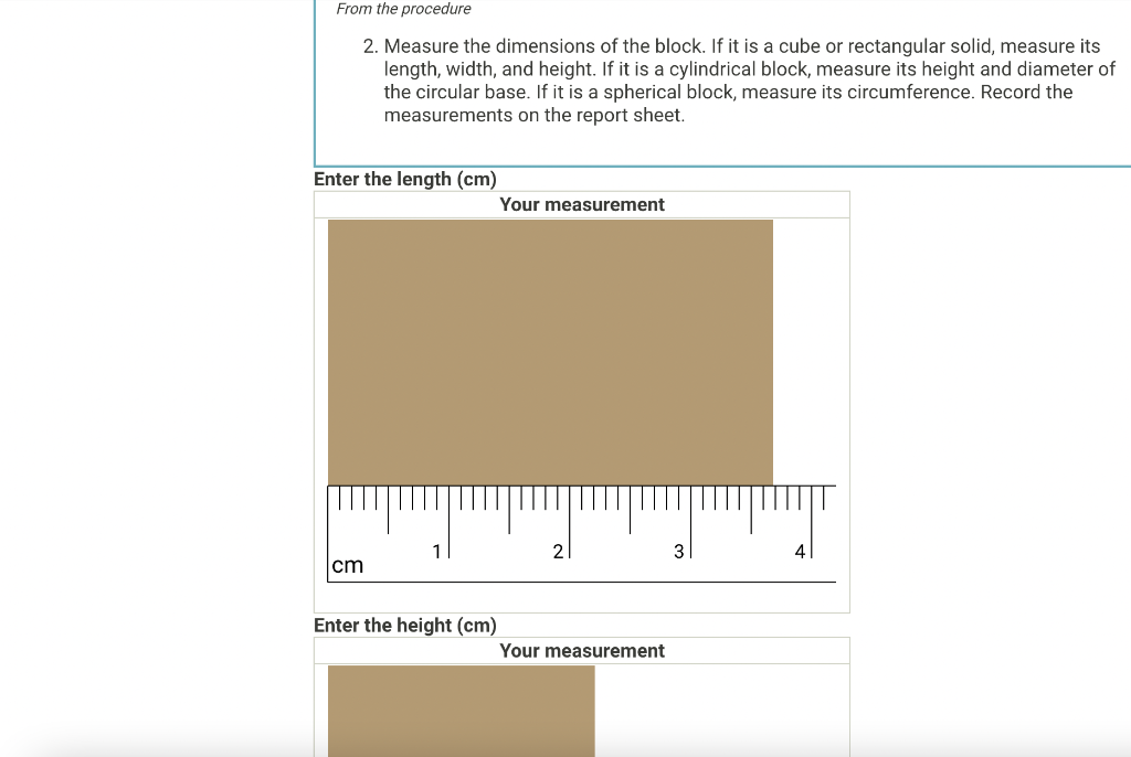 Solved From the procedure 2. Using a metric ruler, measure | Chegg.com