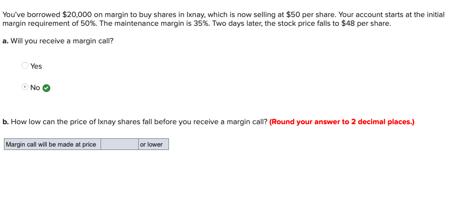 Solved You've Borrowed $20,000 On Margin To Buy Shares In | Chegg.com