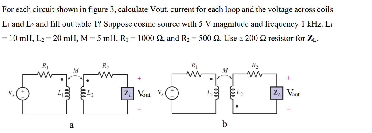 Solved For each circuit shown in figure 3, calculate Vout, | Chegg.com