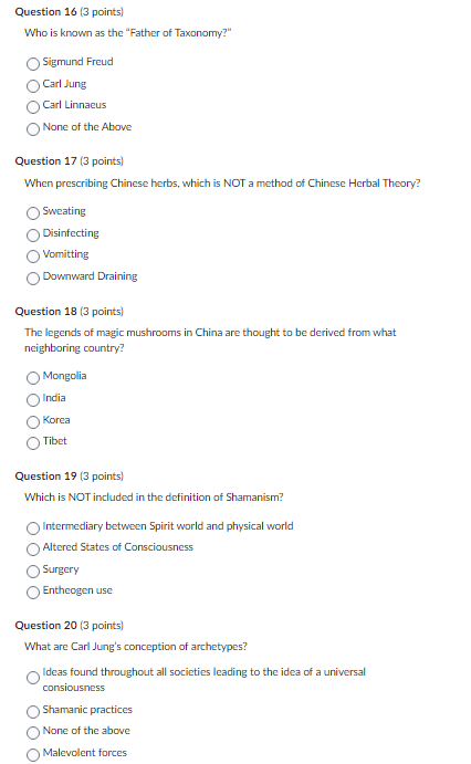 Question 16 (3 points) Who is known as the "Father of | Chegg.com