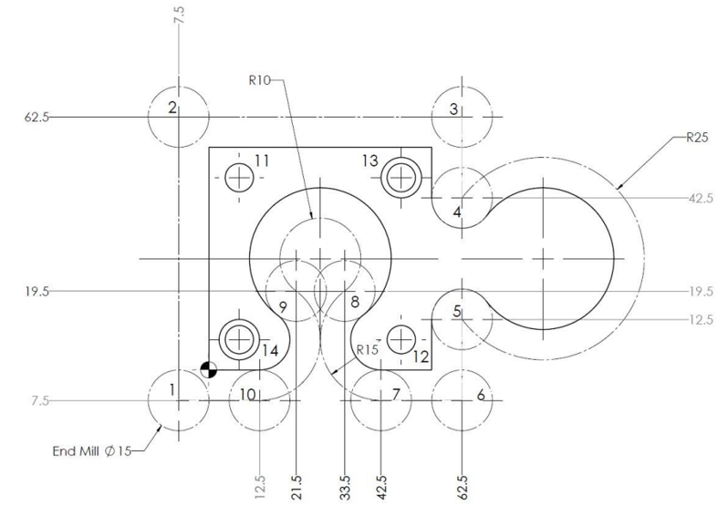 Solved Write a G code NC milling program - Code , V =45 | Chegg.com