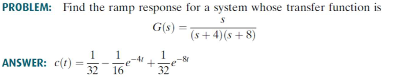 Solved PROBLEM: Find the ramp response for a system whose | Chegg.com