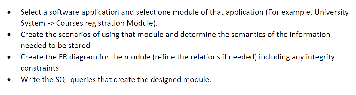 Solved **DATABASE COURSE** I Want To Apply The Following | Chegg.com