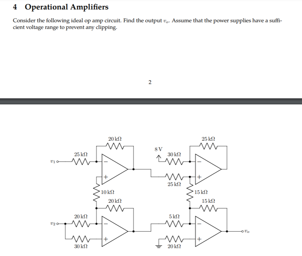 Solved 4 Operational Amplifiers Consider The Following Ideal | Chegg.com