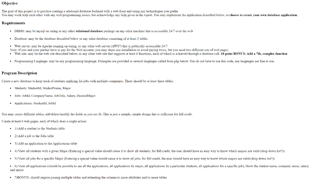 Solved The goal of this project is to practice creating a | Chegg.com