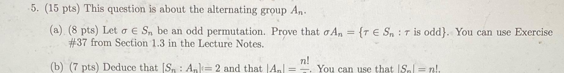 Solved 5. (15 pts) This question is about the alternating | Chegg.com