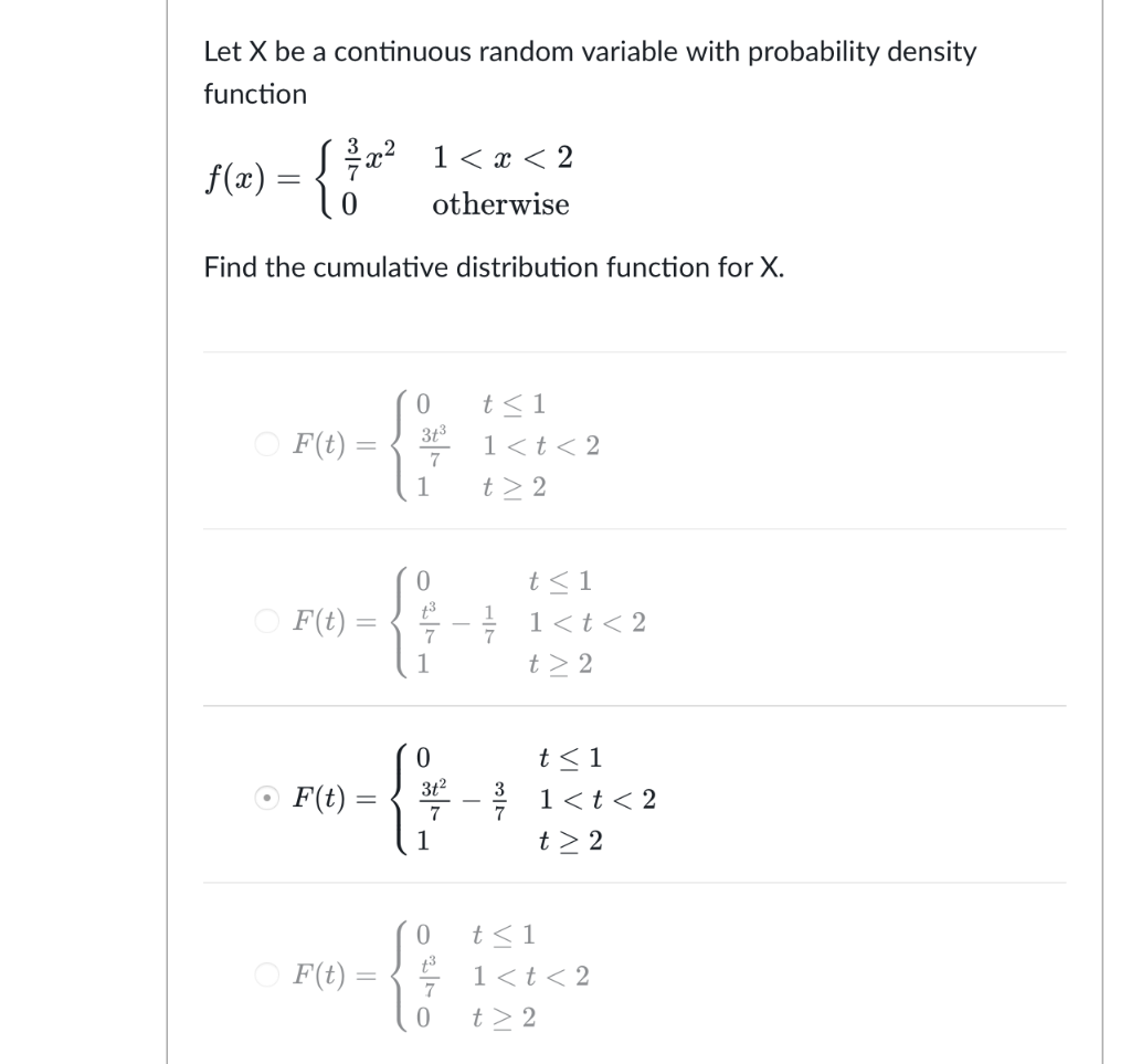 Solved Let X Be A Continuous Random Variable With Chegg Com