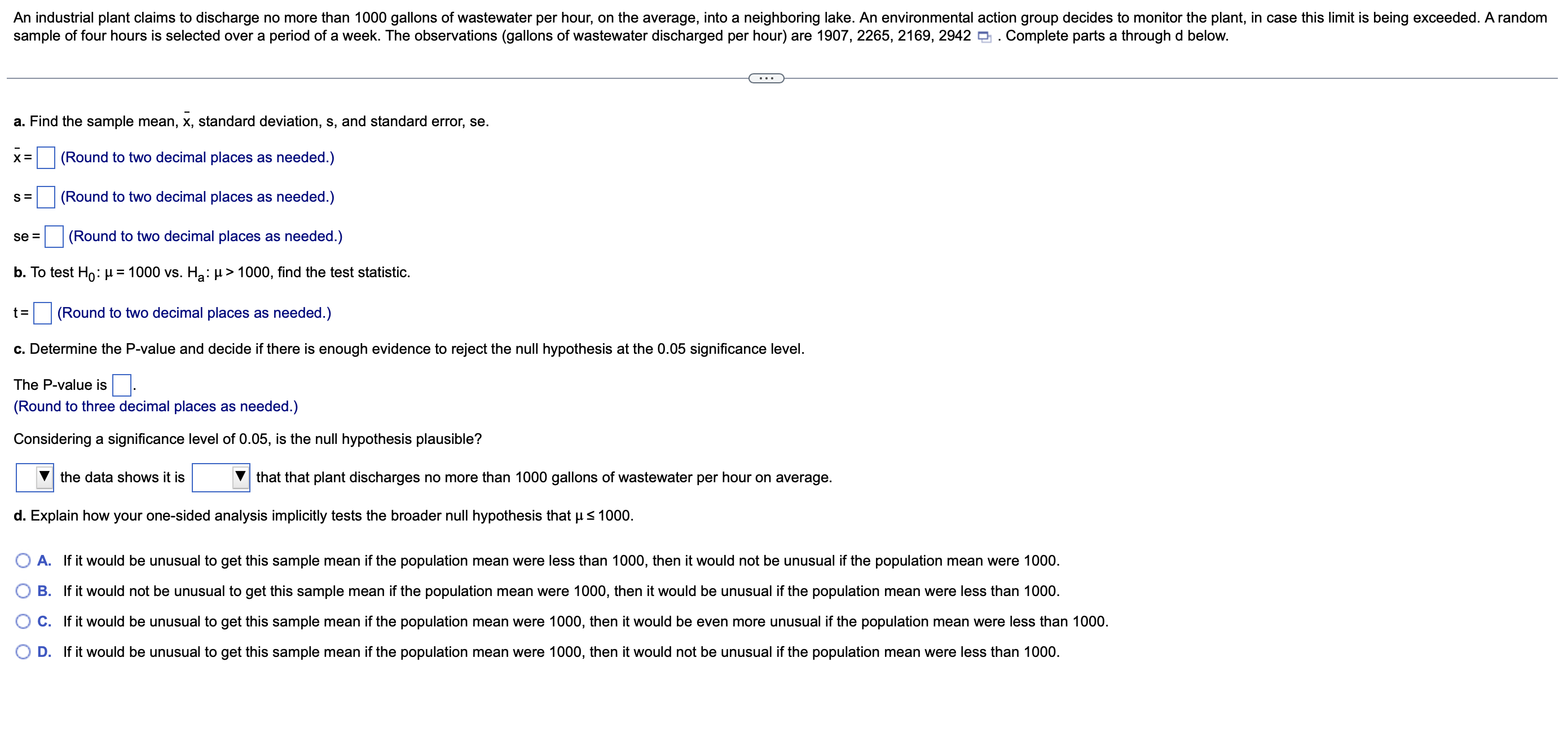 null hypothesis 05 significance level