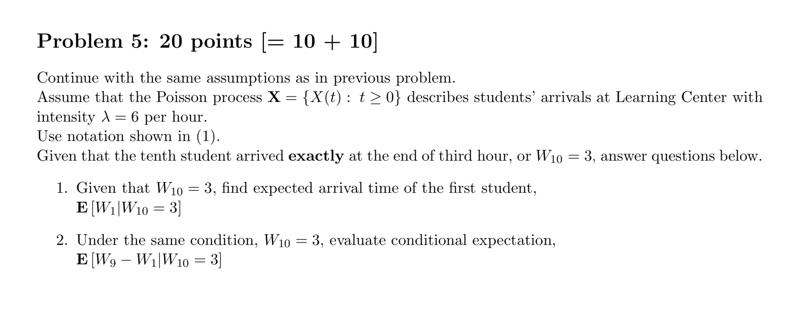 Solved Problem 5: 20 points (= 10 + 10] Continue with the | Chegg.com