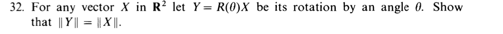 Solved 32. For any vector X in R2 let Y=R(θ)X be its | Chegg.com