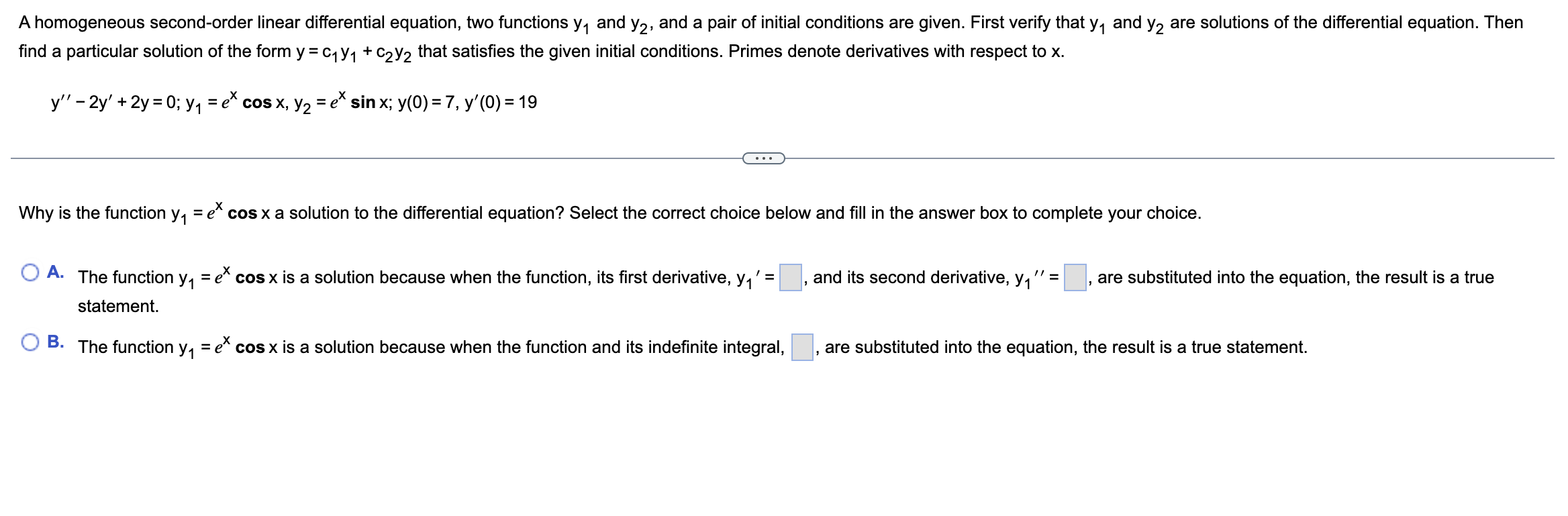 Solved A homogeneous second-order linear differential | Chegg.com