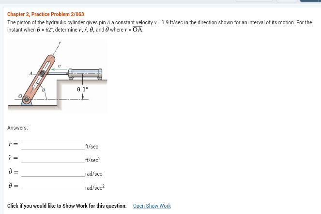 Solved Chapter 2, Practice Problem 2/063 The piston of the | Chegg.com