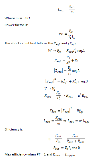 From the Open-Circuit and Short-Circuit test data, | Chegg.com