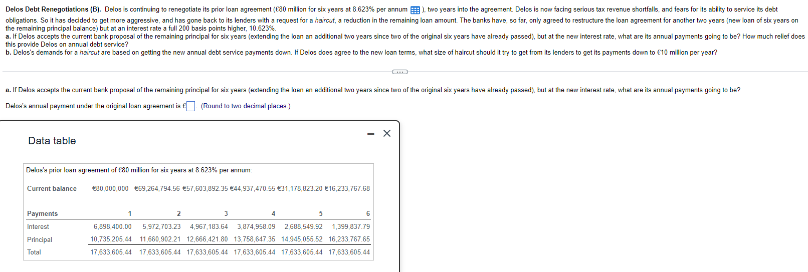 Solved the remaining principal balance) but at an interest
