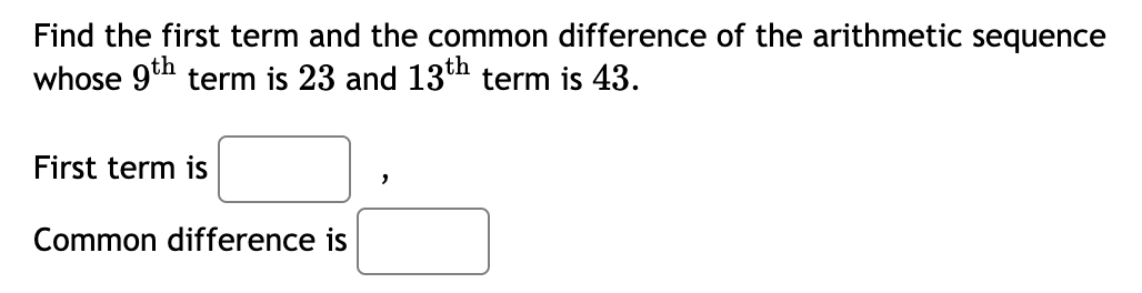 Solved Find the first term and the common difference of the | Chegg.com