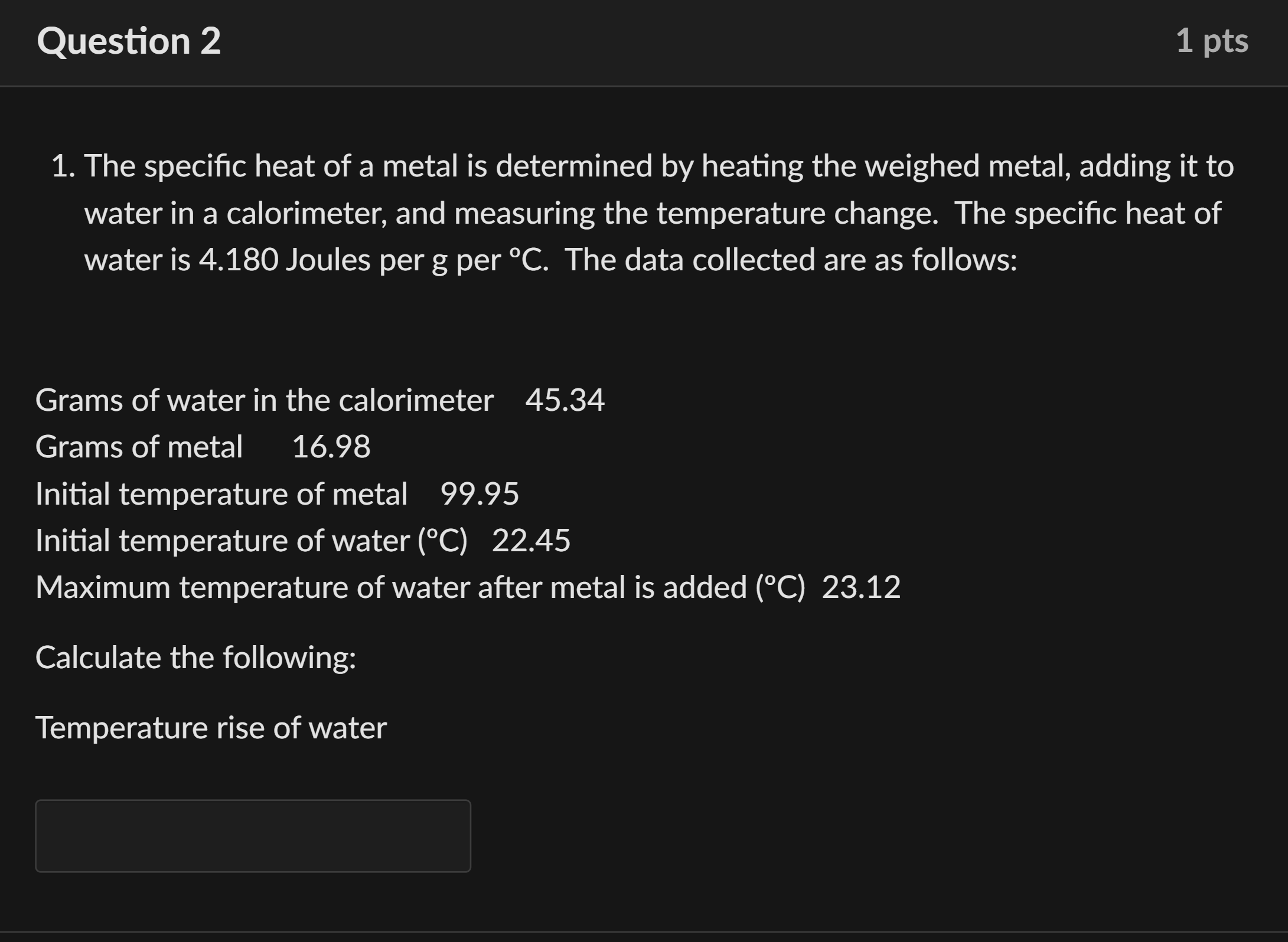 solved-1-the-specific-heat-of-a-metal-is-determined-by-chegg