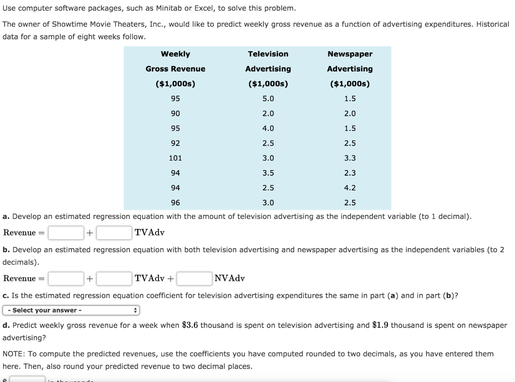 Solved Use computer software packages, such as Minitab or | Chegg.com