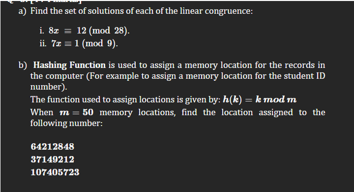 Solved A) Find The Set Of Solutions Of Each Of The Linear | Chegg.com