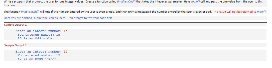 Solved Write a program that prompts the user for one integer | Chegg.com