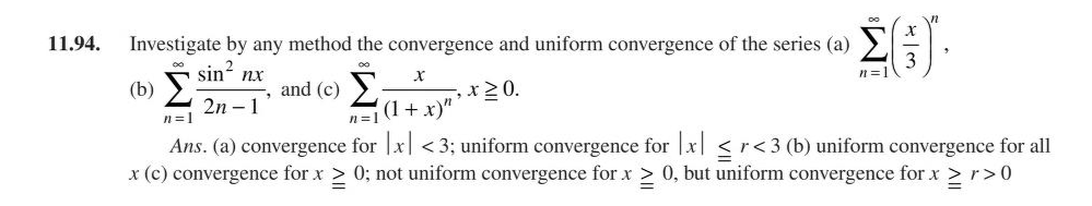 Solved 1.94. Investigate by any method the convergence and | Chegg.com