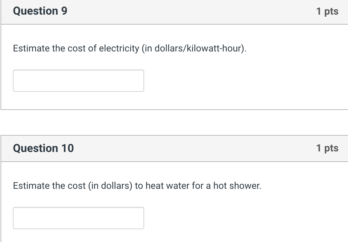 Solved Question 6 1 pts Estimate the temperature change (in