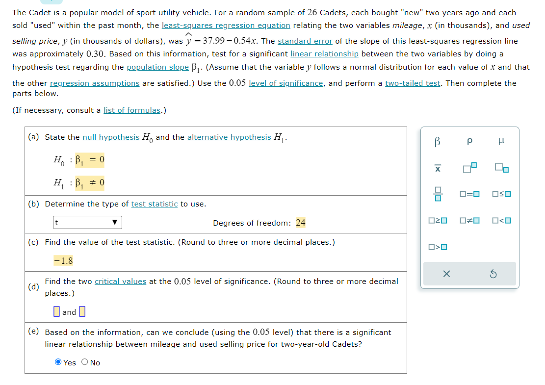 Solved I Need Help With How To Calculate The Critical | Chegg.com