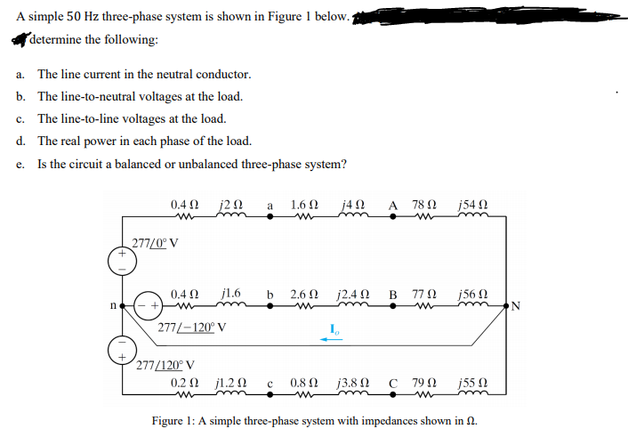 Solved A simple 50 Hz three-phase system is shown in Figure | Chegg.com