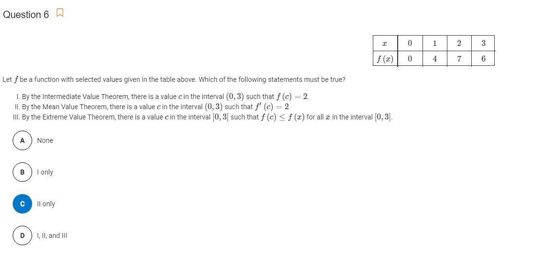 Solved Question 6 A 0 1 2 3 f () 0 4 7 6 Let f be a function | Chegg.com