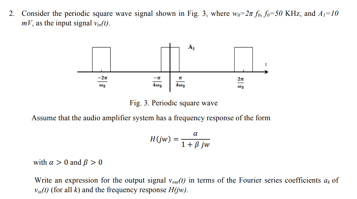 Solved 2 Consider The Periodic Square Wave Signal Shown Chegg Com